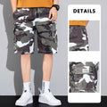 Men's Multi Pocket Cargo Shorts Green and White Camo CJ Dropshipping Men's Cargo Shorts