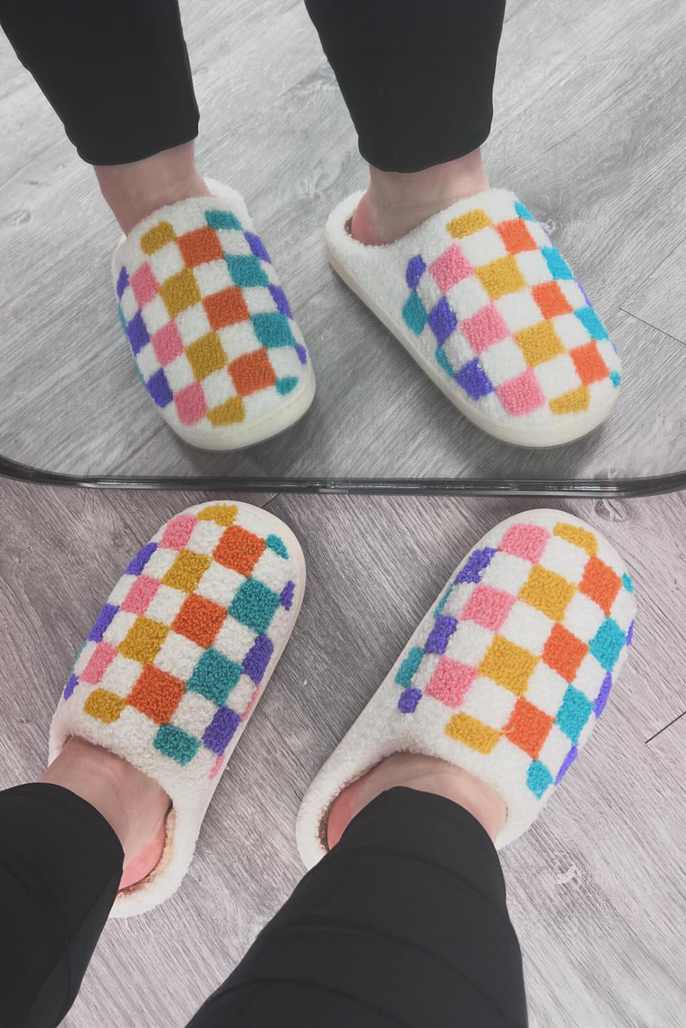 Colorful Checkered Slippers