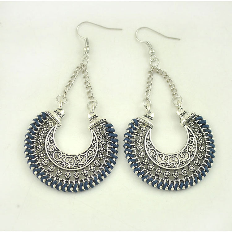 Navy Bohemian Vintage Earrings 