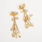 Dramatic Gold Lotus Earrings Bazaare Mart Gold Lotis Dangle Earrings