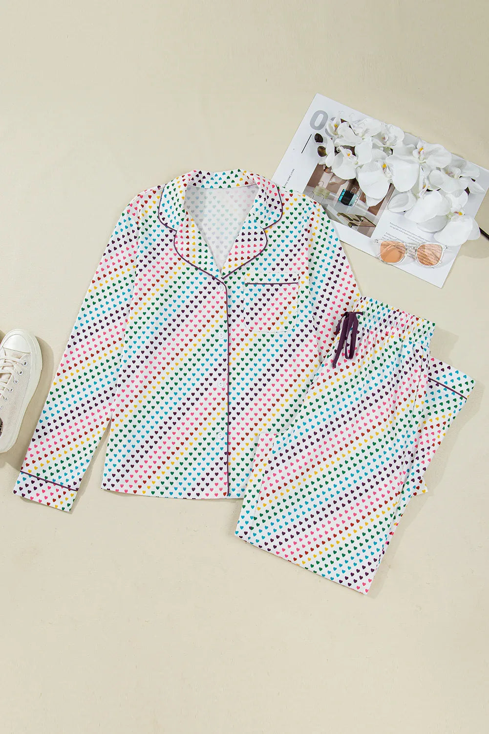 Rainbow Heart Pajama Set Bazaarre Mart Loungewear & Sleepwear/Sleepwear