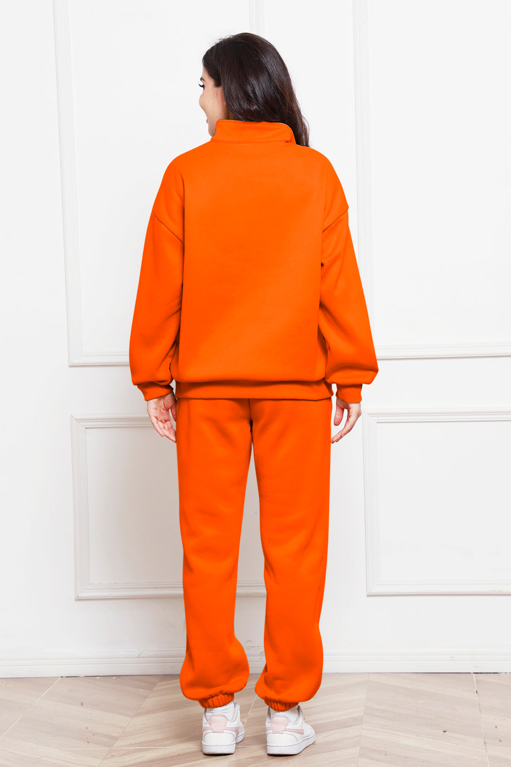 Lady's Solid Color Half Zip Sweatsuit