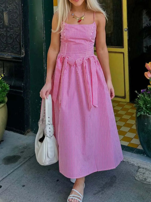 Bow Detail Midi Cami Sun Dress Bazaare Mart Bow Detail Midi Cami Dress