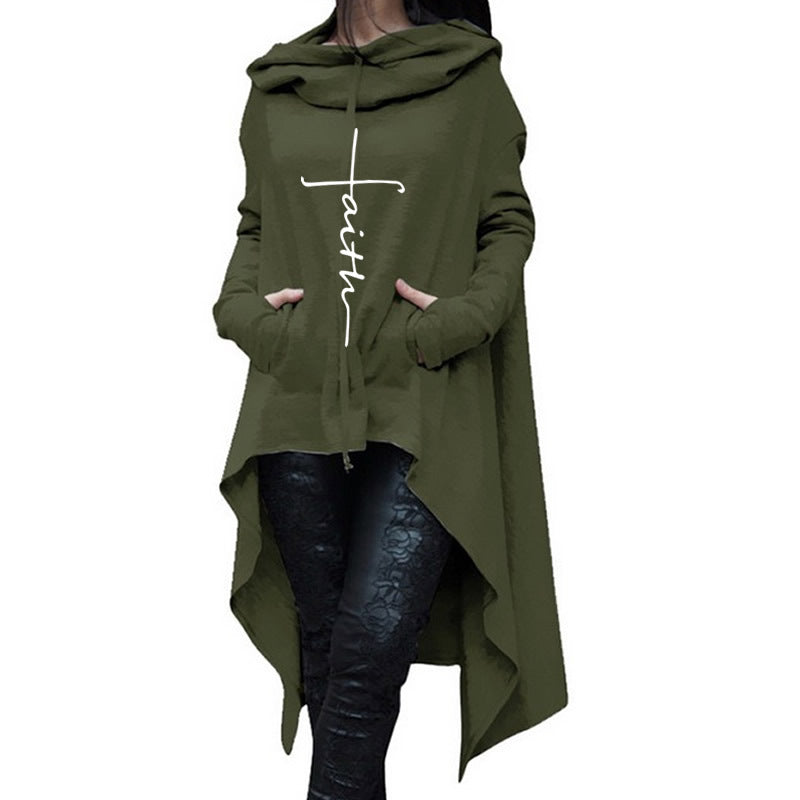 Hi Low Hooded Faith Poncho