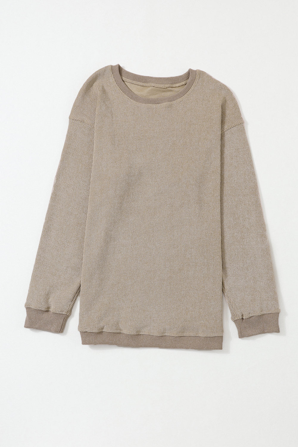 Plain Corded Crew Neck Sweatshirt