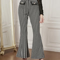 Elegant B&W Houndstooth Flared Pants MU Bazaare Mart B&W Houndstooth Pants