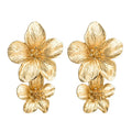 Gold Double Flower Earrings Gold Bazaare Mart Daisey Earrings