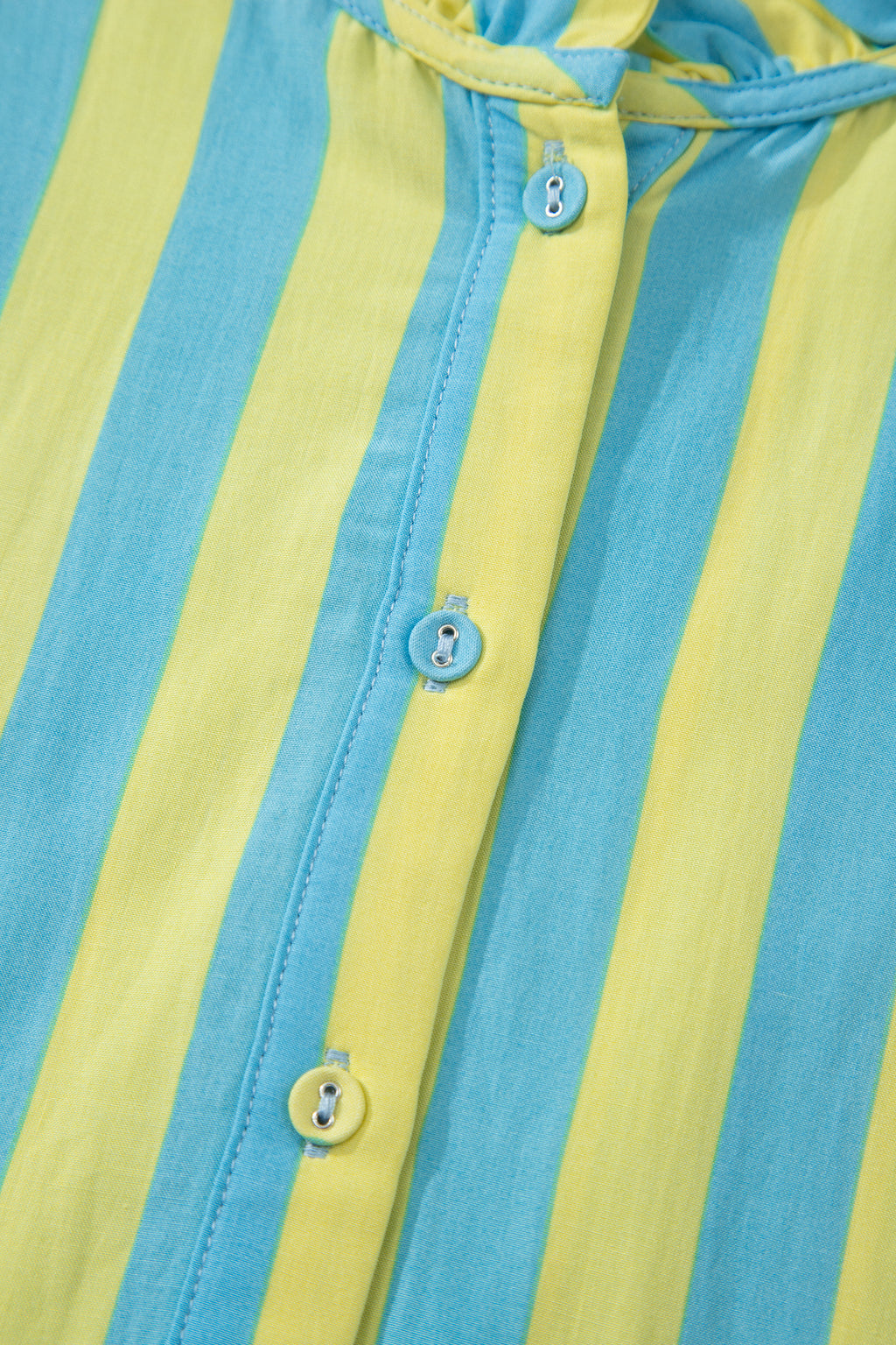 Striped Puff Sleeve Mini Dress – Half Button Loose Fit Summer Dress Dear-Lover Dropshipping Dresses/Mini Dresses