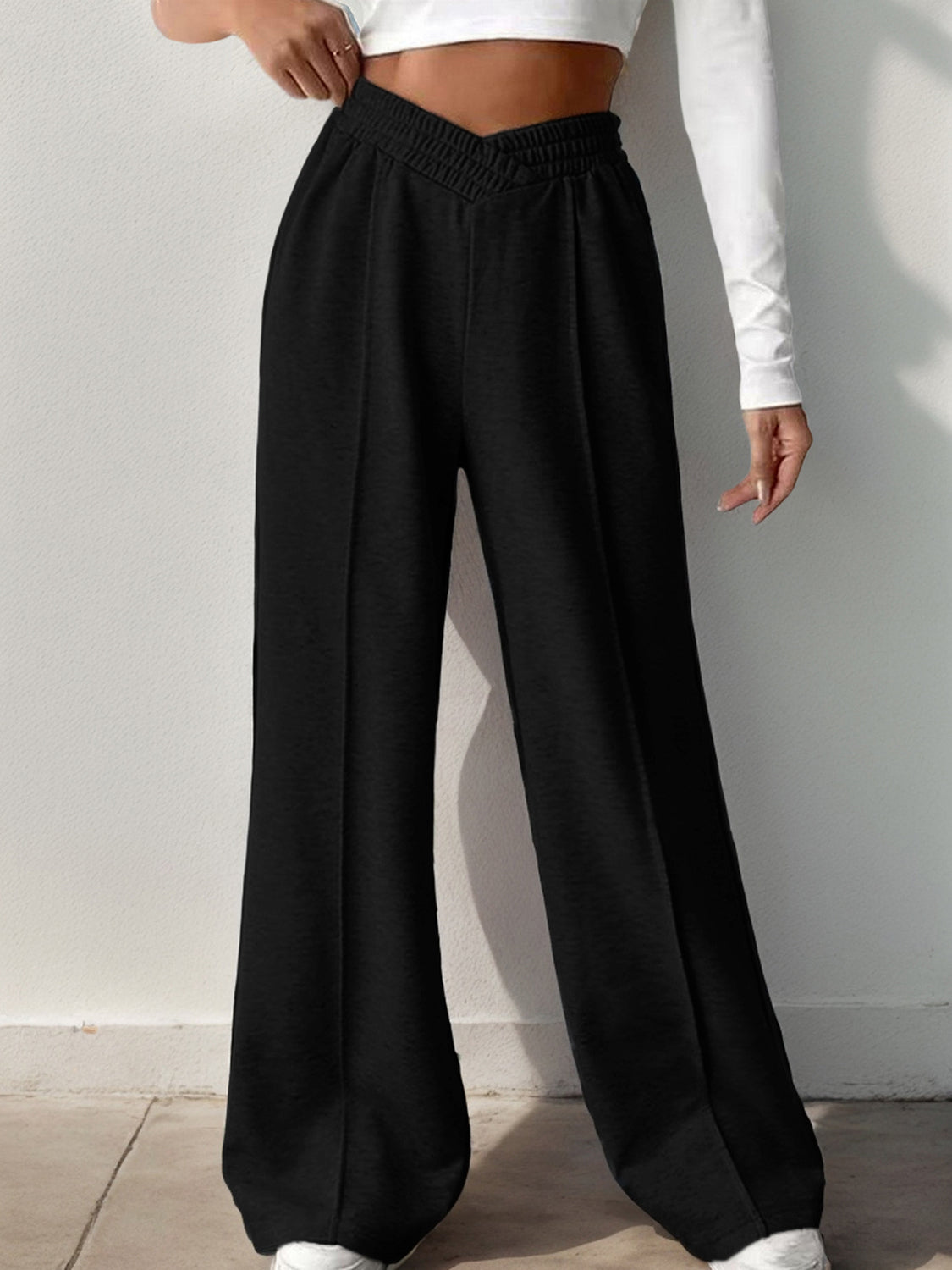 Elastic Waist Wide Leg Sweatpants