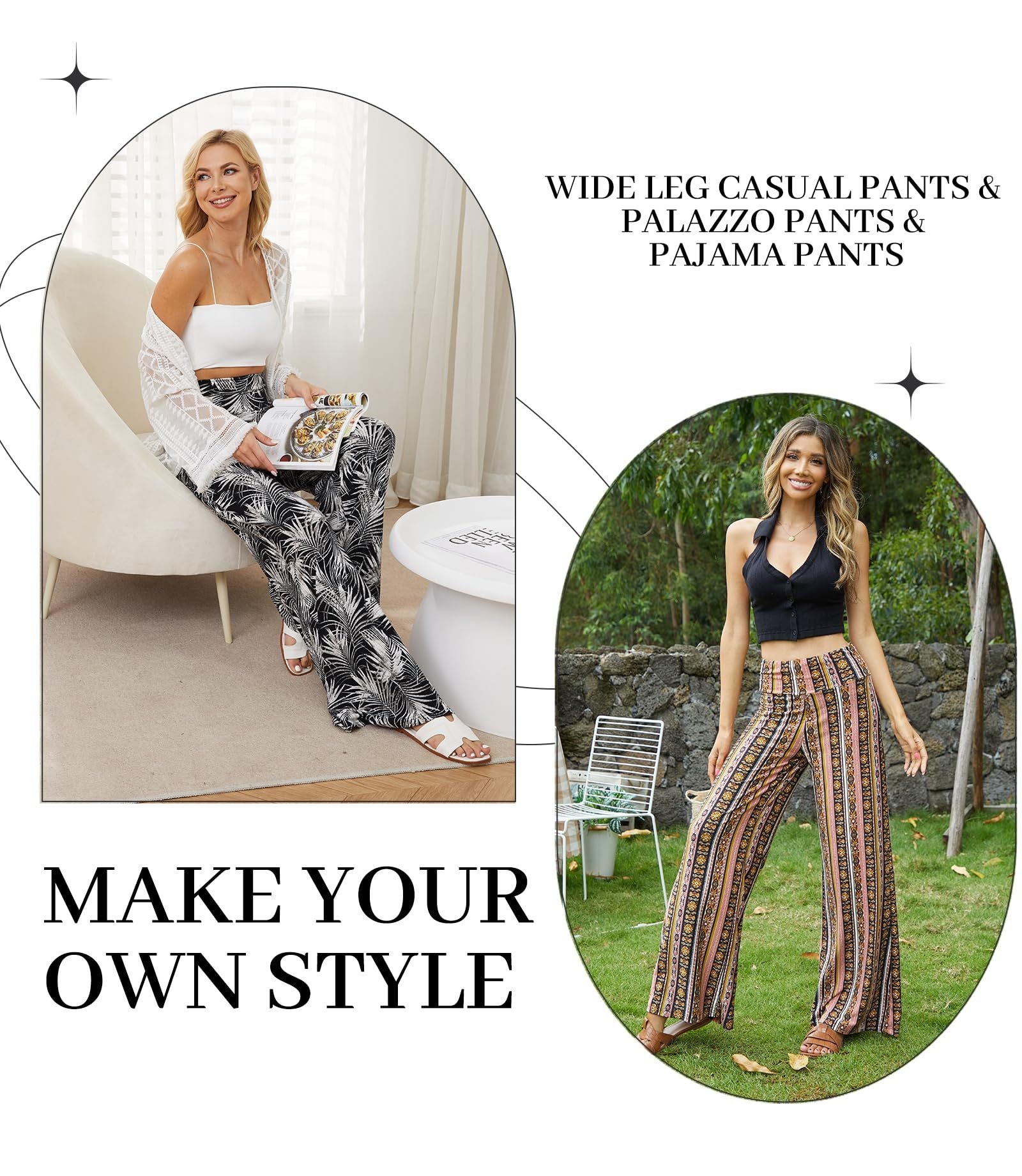 Striped Boho Wide-leg Pants