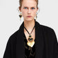 Exaggerated Heart Earrings and Necklace Bazaare Mart Black Heart Necklace Set