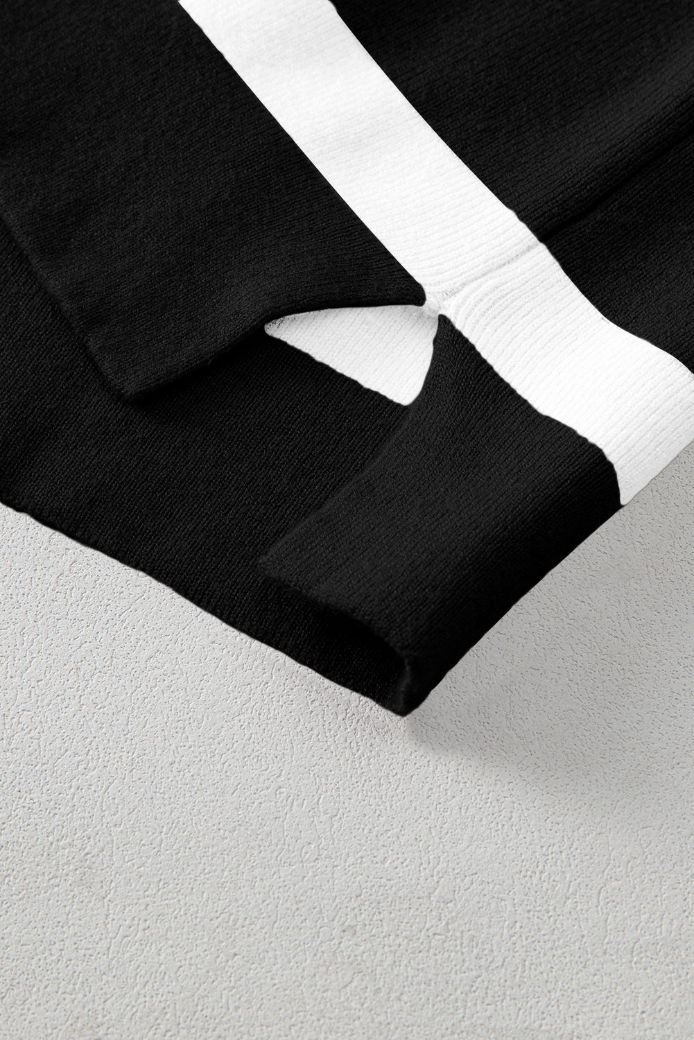 Beige Black White Colorblock Oversized Sweater