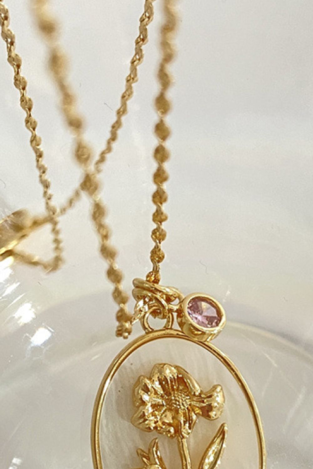 Birth Flower Shell Necklace