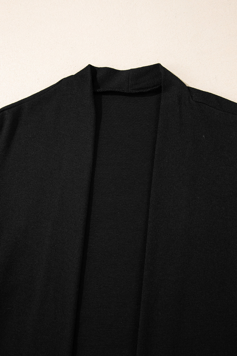 Black Knee Length Open Front Cardigan