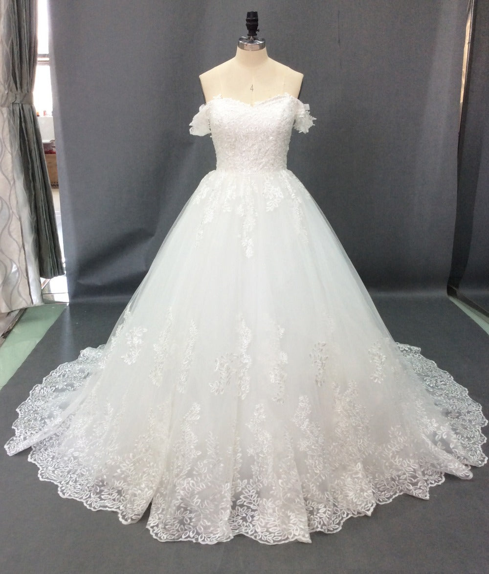 Cream Lace Wedding Dress