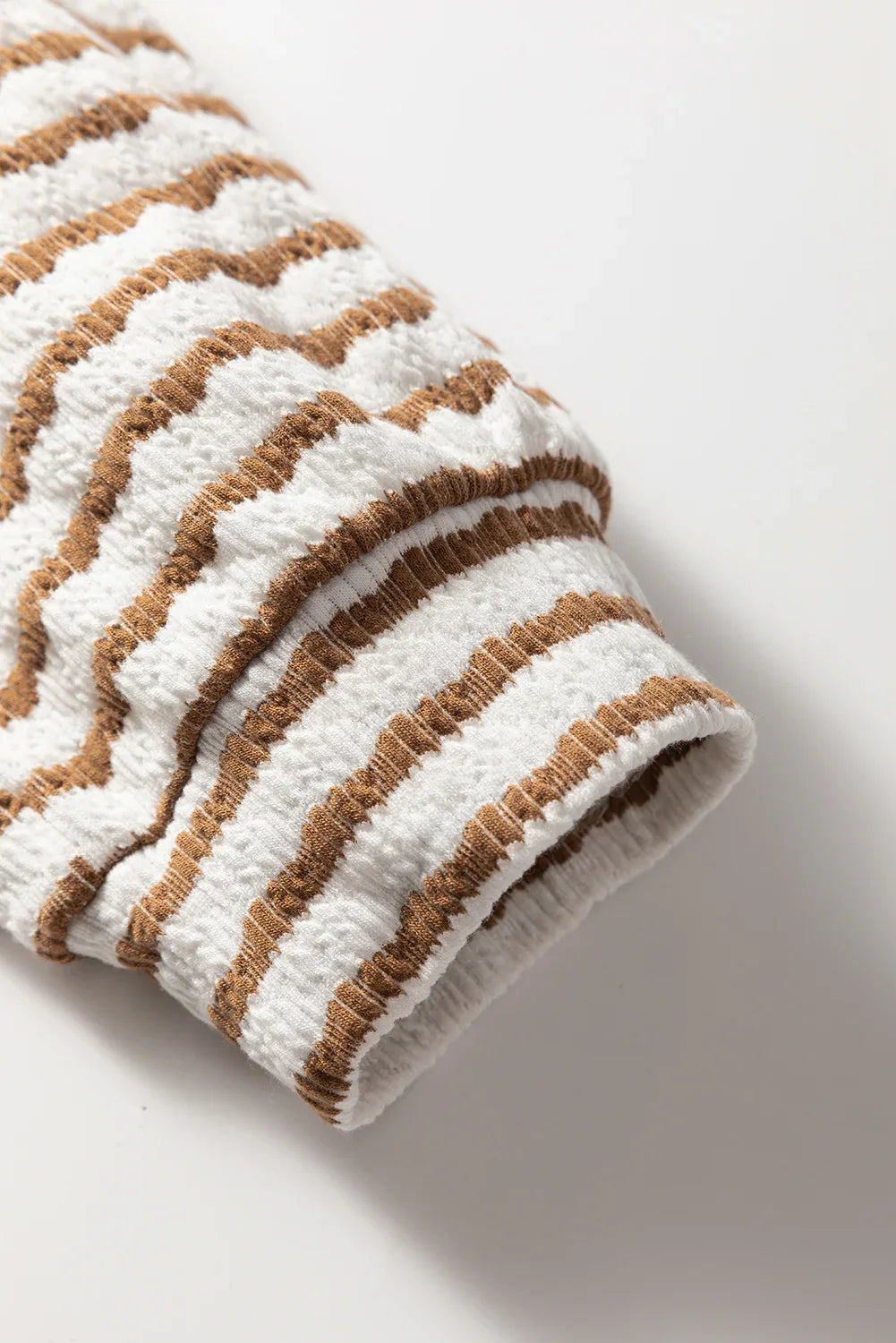 Khaki Striped Hoodie Bazaare Mart Plus Size/Plus Size Tops/Plus Size Long Sleeve Tops