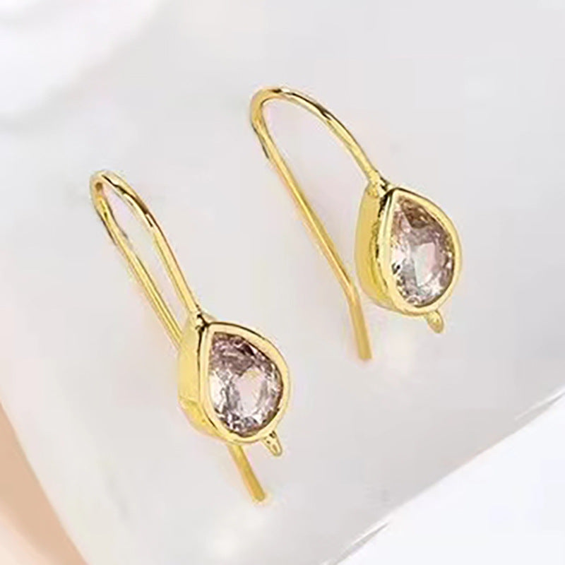 Minimalist Water Drop Zircon Hook Earrings