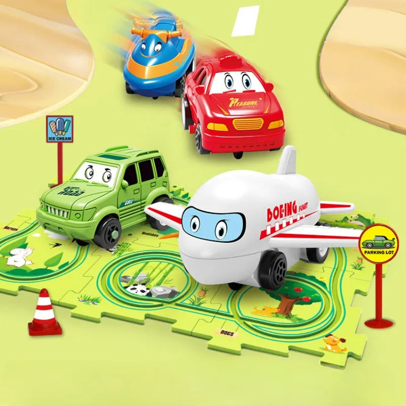 Electric Car Automatic Rail City Scene Play Mat