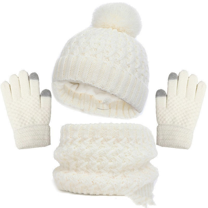 Children's Hat Scarf Gloves Three-piece Set