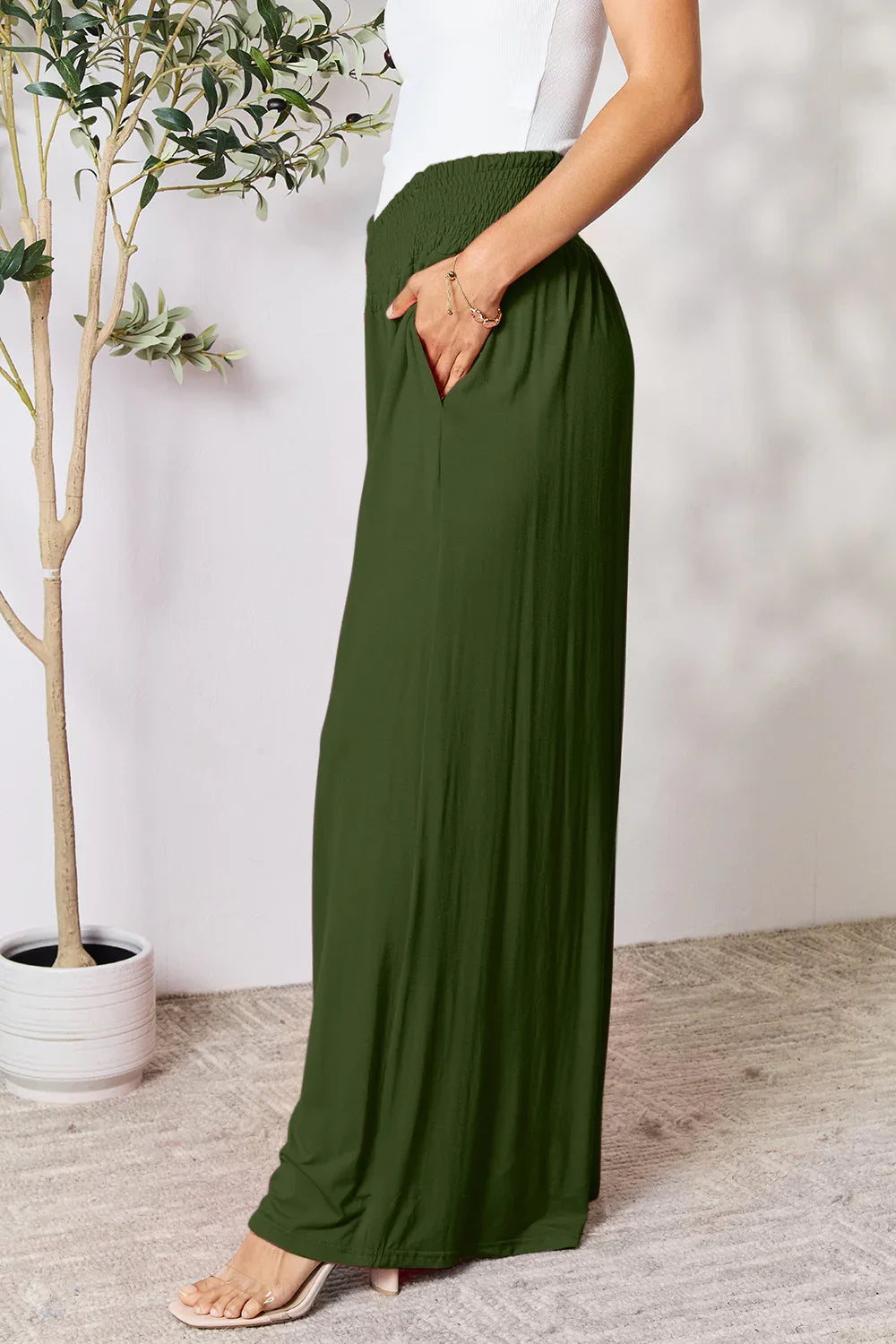 Solid Color Rayon Palazzo Pants Trendsi Palazzo Pants