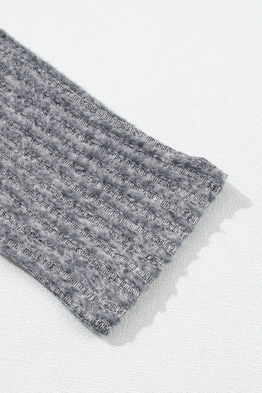 Gray Wide Waistband Ribbed Knit Leggings