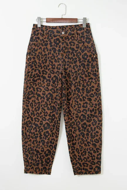 Brown Leopard Print Jeans