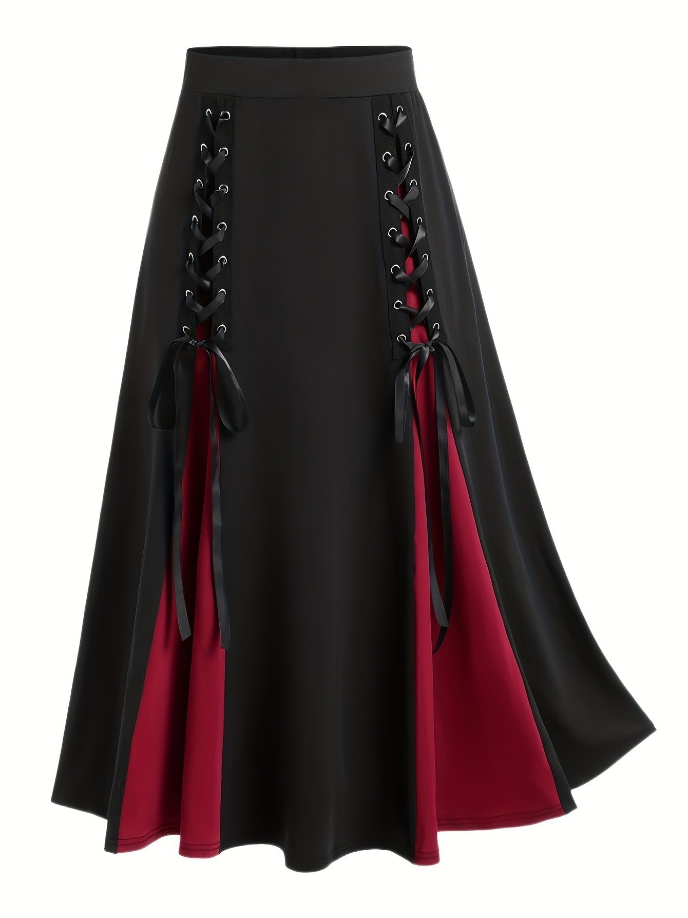 Gothic Pleated Pop Of Color Skirt