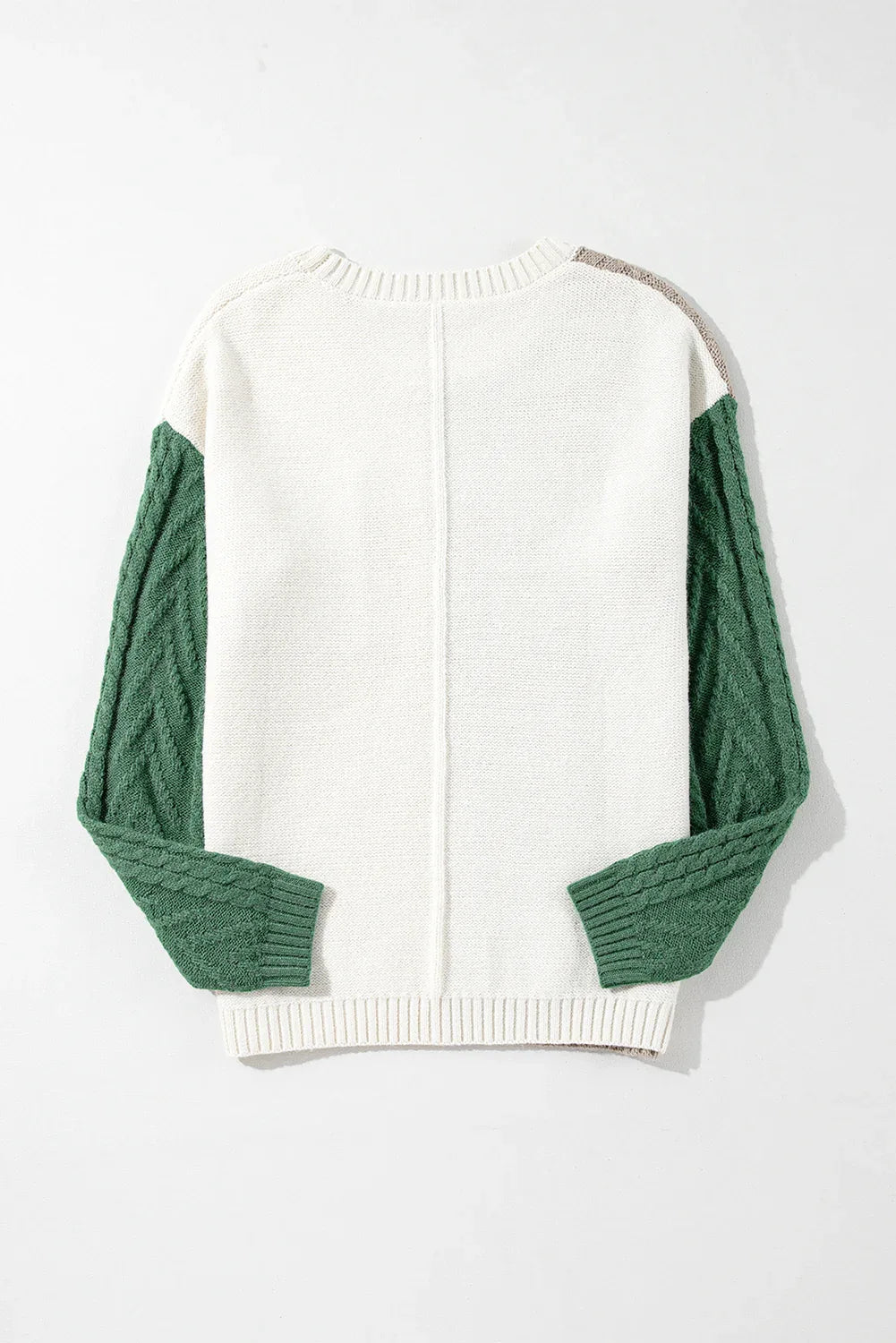 Vineyard Green Colorblock Patched Pocket Drop Shoulder Sweater Bazaare Mart Sweaters & Cardigans/Sweaters