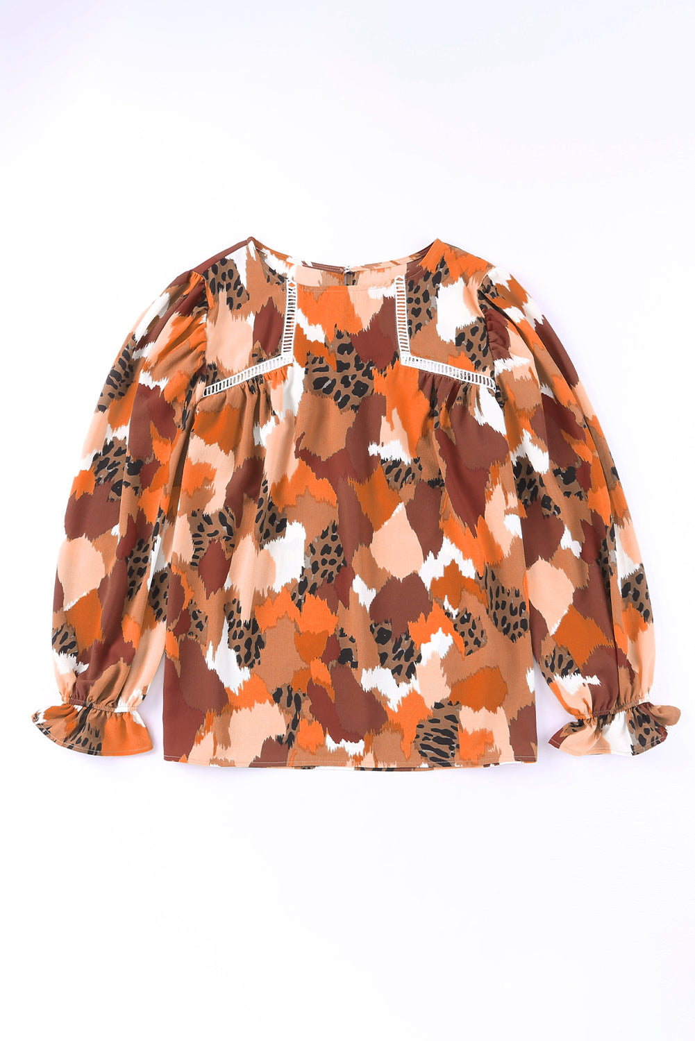 Fall Abstract Long Sleeve Blouse