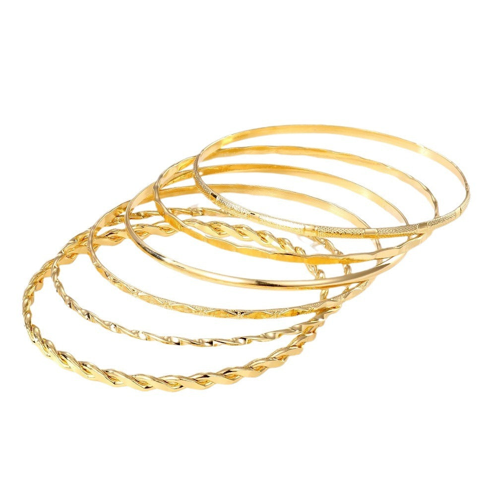 Bohemian Gold Metal Bracelet Set