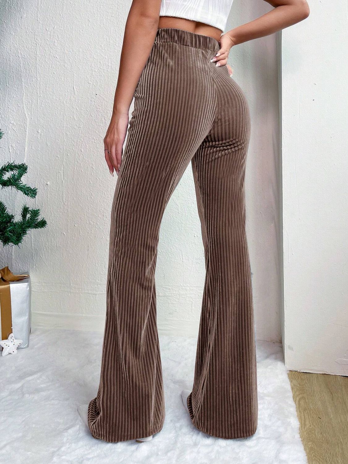 High Waist Corduroy Flare Pants