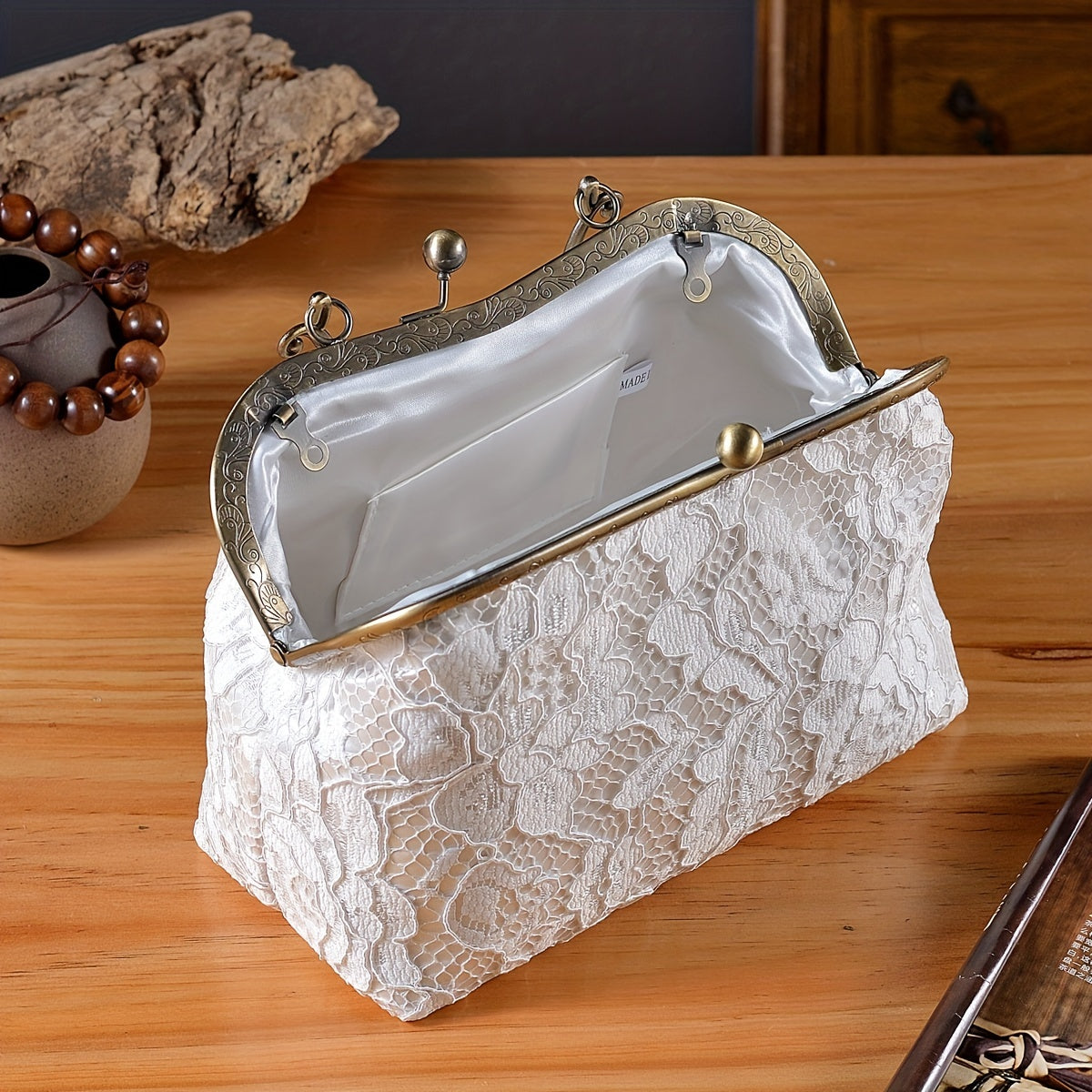 Small Floral Lace Clutch Bag