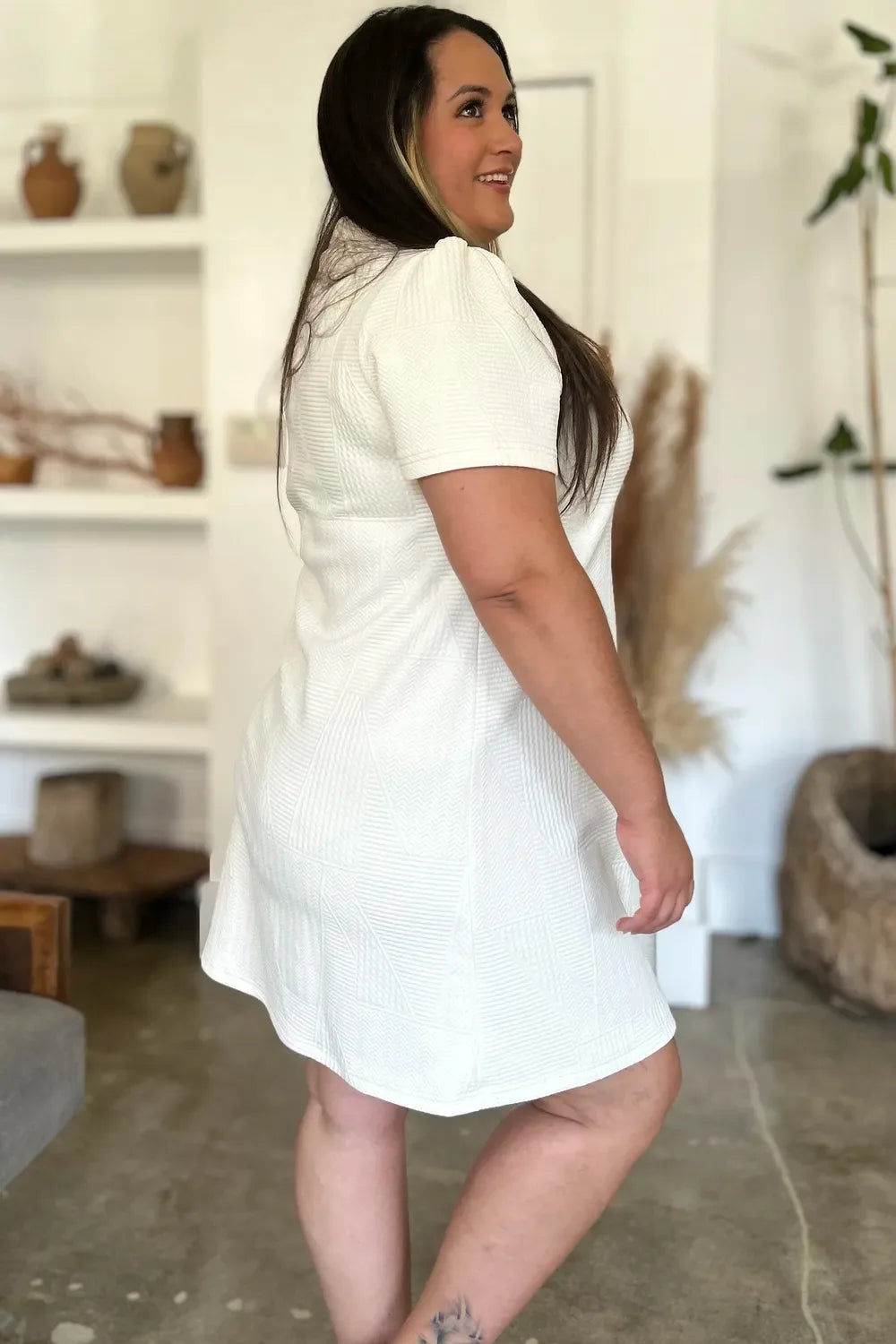 Texture Short Sleeve Polo Dress Bazarre Mart Polo Dress