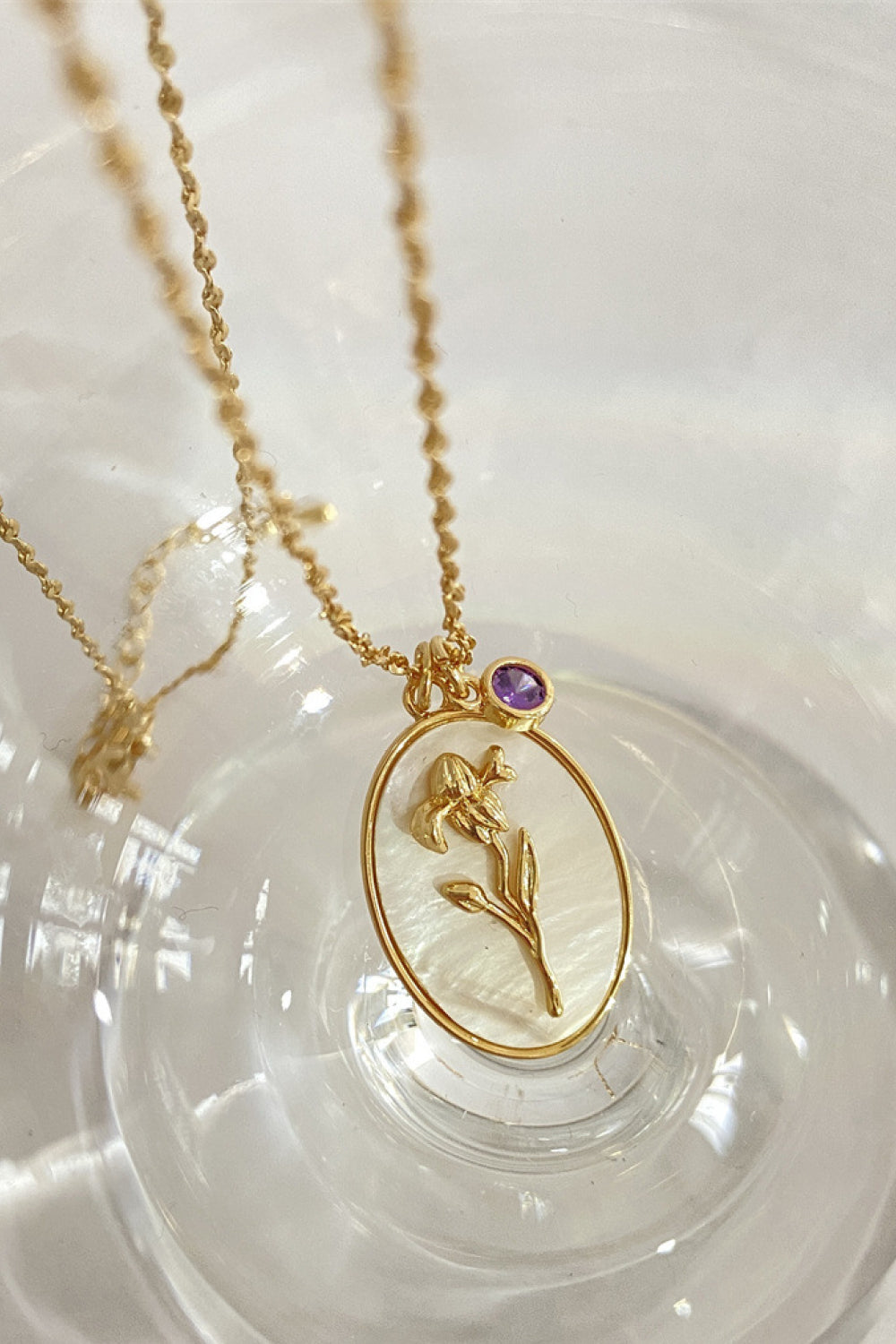 Birth Flower Shell Necklace