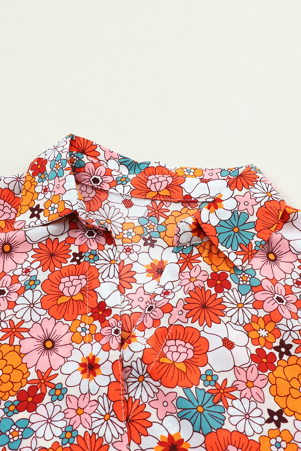 Multicolor Floral Print Chest Pocket Casual Shirt