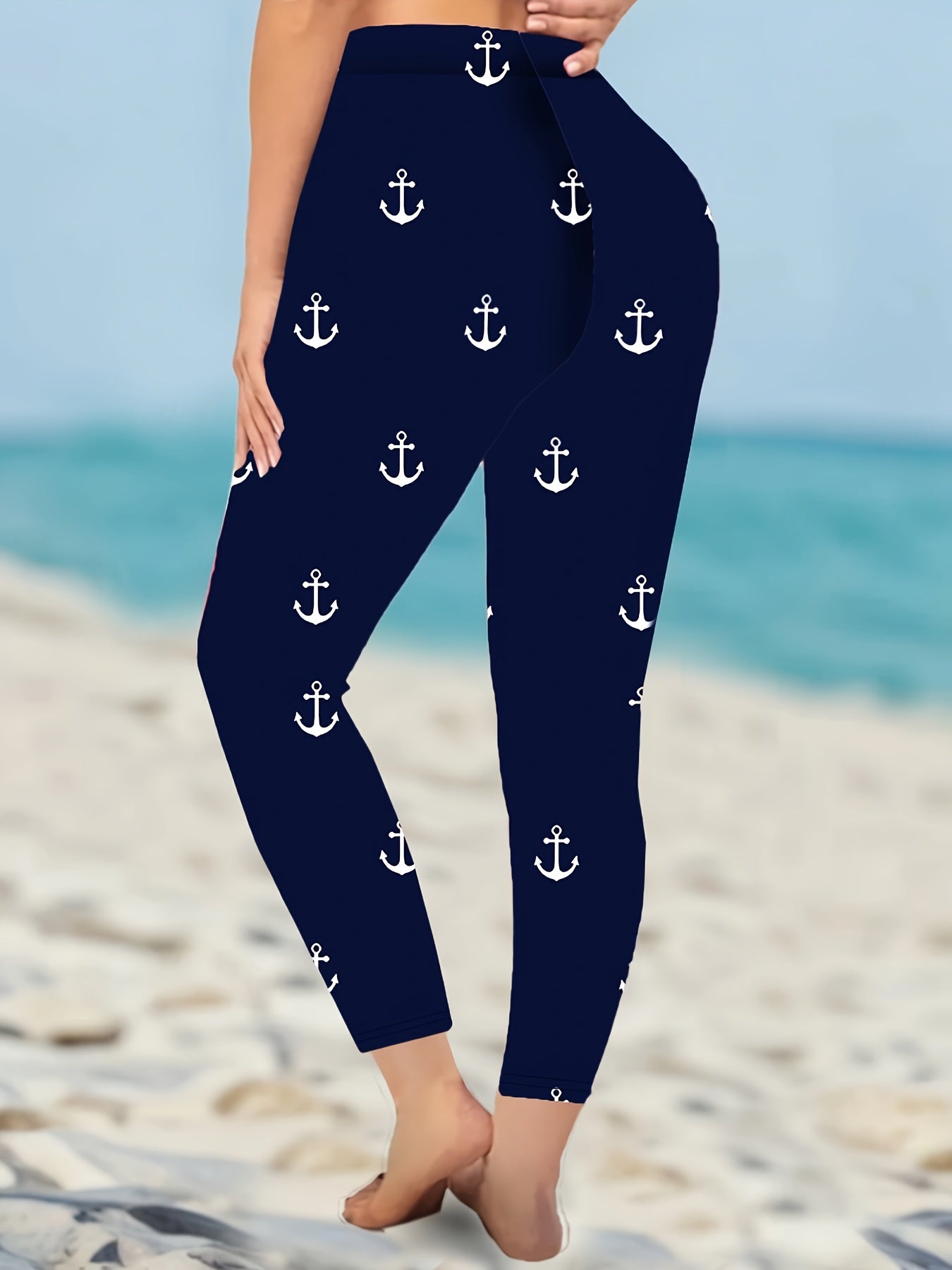 Nautical Anchor Print Leggings
