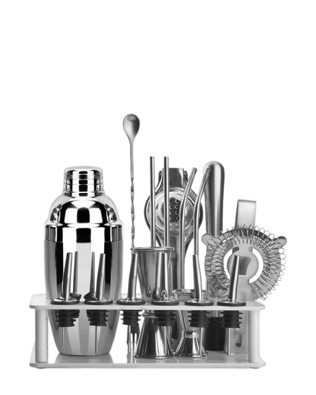 Silver 12 pc Cocktail Set Default Title Bazaare Mart