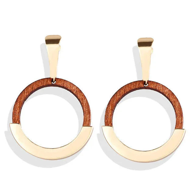 Retro Wood Earrings B Bazaare Mart Wood Hoop Earrings