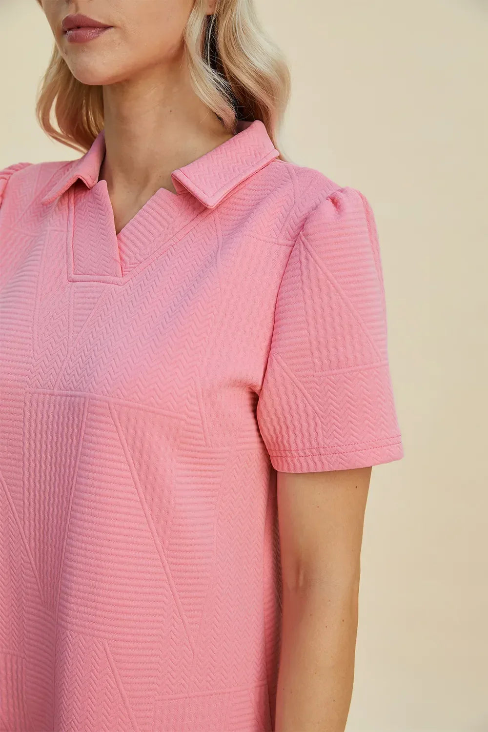 Texture Short Sleeve Polo Dress Bazarre Mart Polo Dress