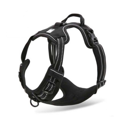 Black Big Dog Adjustable, Reflective Harness