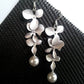 Silver Petals Necklace And Earrings Set Earrings With Pearls Bazaare Mart Silver Flowers Necklace Earrings Set