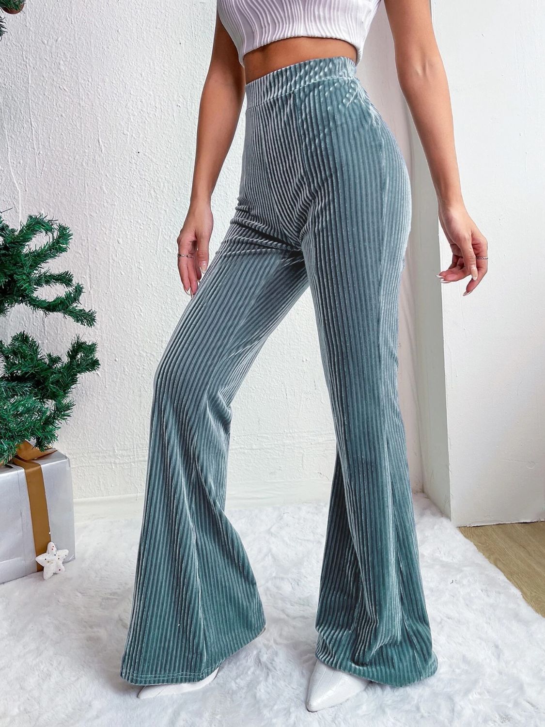 High Waist Corduroy Flare Pants