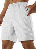 Men's Drawstring Textured Shorts White Bazarre Mart Textured Shorts