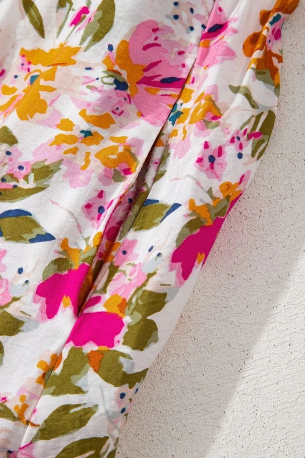 Floral Puff Sleeve Midi Dress with Pockets Bazaare Mart Floral Midi Dress