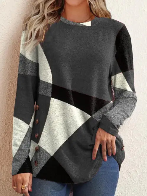 Geometric Contrast Long Sleeve