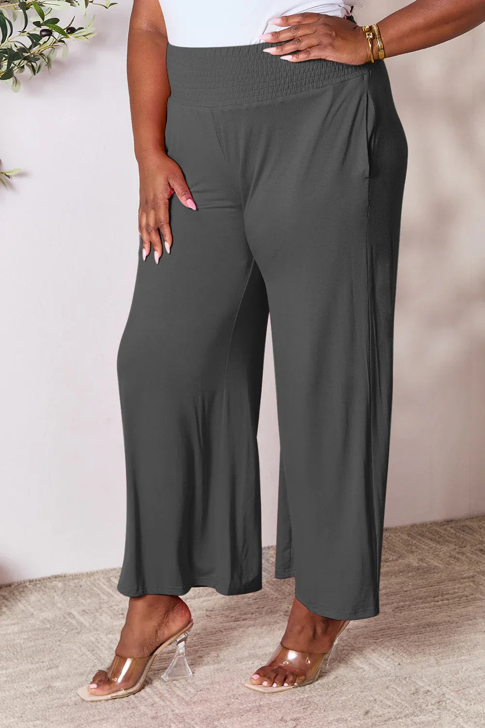 Solid Color Rayon Palazzo Pants Trendsi Palazzo Pants