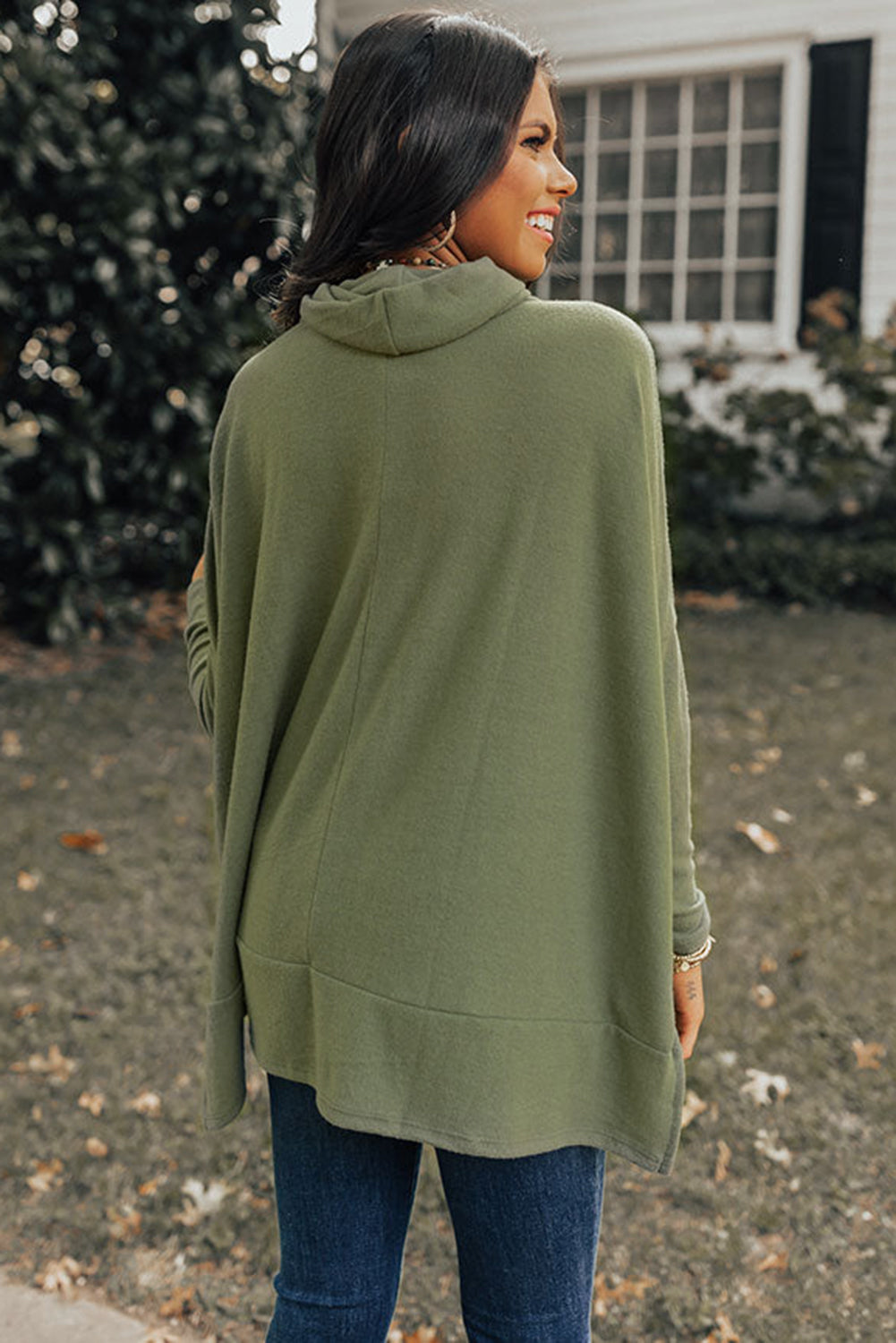 Sage Long Sleeve Cowl Neck Top