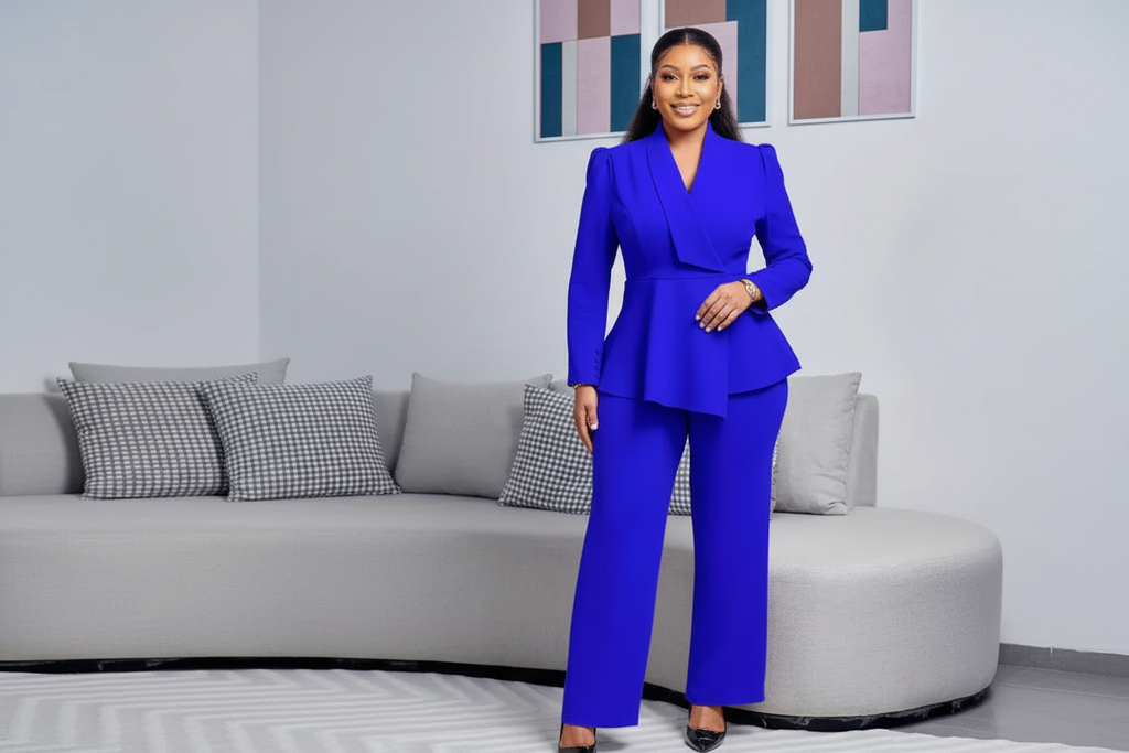 Solid Color Wide-leg Pants Suit Bazaare Mart 2 pc. Pants Outfit