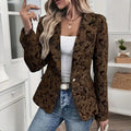 Fall Floral Single Button Blazer Coffee Bazarre Mart Green Blazer