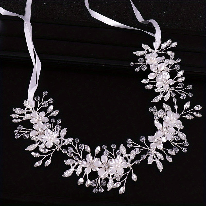 Hand-woven Crystal Floral Wreath Headwear Accessories Headband